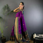 Joban Fashion Banarasi Magenta Woven Soft Silk Saree | Swadesiicart