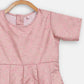 Ahalyaa Pink Poly Silk Gold Print Girl's Kids Dress For Girls | Swadesiicart