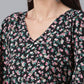 Ahalyaa Crepe Black Digital & Foil Floral Printed Kaftan | Swadesiicart