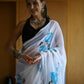 Vamsee Laxmi White Georgette Saree - Swadesiicart