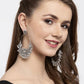 Mominos Fashion Silver-Plated Peacock Design Chandbali Earrings - Swadesiicart