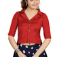Aastha Fashion Women's Women's Red Art Silk Button Readymade Blouse