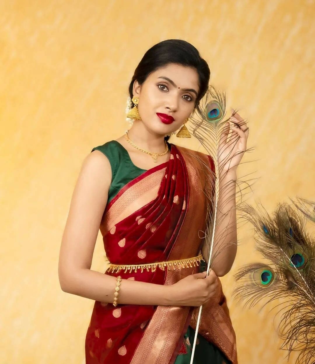 DEIANA'S Beautiful Pure Jari Silk Weaving Lehengha Choli - Green | Swadesiicart