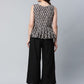 Ahalyaa Women Black Crepe Digital Printed Top with Palazzo Set | Swadesiicart