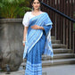 Beatitude Blue Cotton Tanchori Handloom Saree