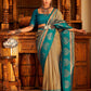 Beige Soft Banarasi Paithani Copper Zari Weaving Saree With Unstitched Blouse Piece - Jodha | Swadesiicart