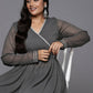 Ahalyaa Women's Traditional wear Kurta Set - Grey | Swadesiicart