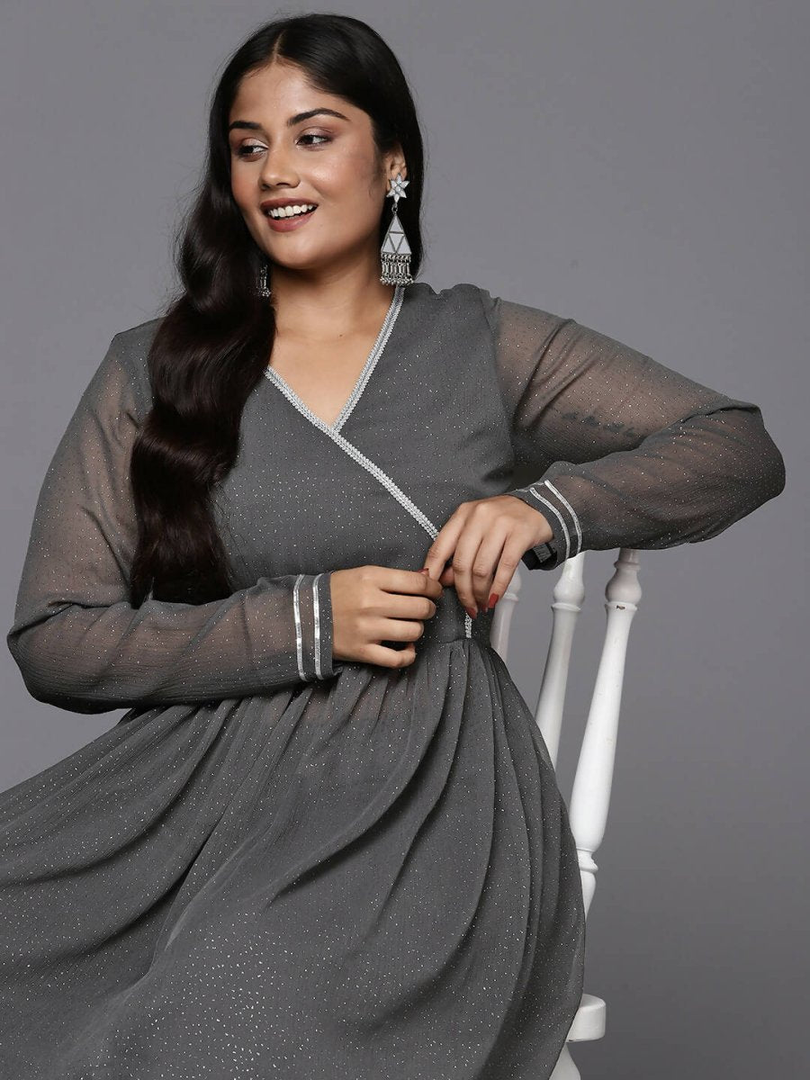 Ahalyaa Women's Traditional wear Kurta Set - Grey | Swadesiicart