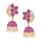 NVR Women Pink Dome Shaped Jhumka Earrings | Swadesiicart