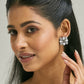 Nuyug 22K Gold-Plated Crystal & Zircon Stone Studded Floral Studs | Swadesiicart