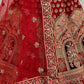 Jyoti Fashion Women's Red Velvet Multi Thread Embroidered with Zircon Diamond Wedding Lehenga Choli | Swadesiicart