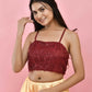 Amodini Designer Studio Maroon Sequined Strap Padded Blouse