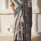Shree Shyam Fashion Linen Cotton Black & Cream Saree