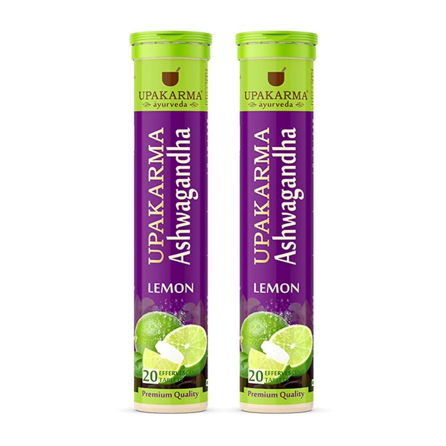 Upakarma Ayurveda Ashwagandha Effervescent Tablets - Lemon Flavour | Swadesiicart