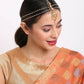 Gold-Polished White Kundan Studded Matha Patti - Ruby Raang | Swadesiicart