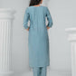 Ethnic Festive Wear Chanderi Viscose Sky Stitched Suit With Dupatta - Tanisha | Swadesiicart