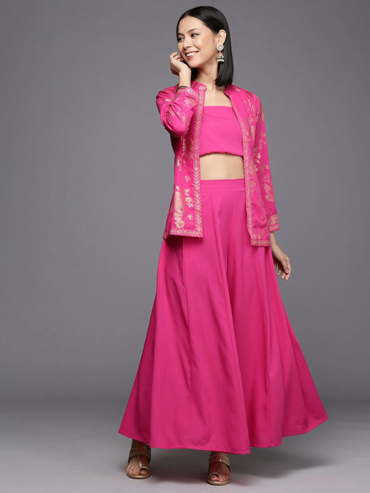 Ahalyaa Women's Traditional Wear Co-ods - Pink - Swadesiicart