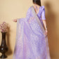Vamsee Nirja Lavender Organza Saree - Swadesiicart