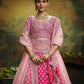 House of Panchhi Pink Pure Silk Moti & Zarkan heavy embroidery Lehenga choli & Dupatta | Swadesiicart