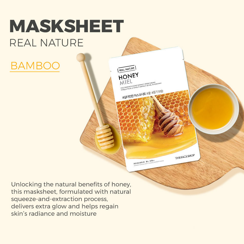 The Face Shop Real Nature Honey Miel Face Mask - Korean Skincare - Swadesiicart