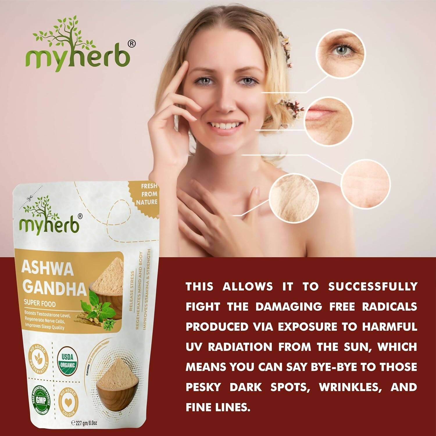 Myherb Pure Natural Organic Ashwagandha Powder - Swadesiicart