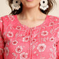 Pink Cotton Floral Printed Top - Himanshi - Swadesiicart