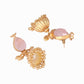 Nuyug 22K Gold Plated Rose Quartz Stone Studded Ethnic Jhumkas | Swadesiicart