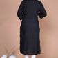 Miravan Women's Black Embroidered And Mirror Work Pakistani Straight Kurti - Swadesiicart