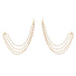 NVR Pearl Studded Classic Gold-Polished 4 Line Ear Chain Ear Cuff | Swadesiicart