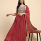 Red Georgette Embroidered Lehenga choli with Dupatta - Dhara | Swadesiicart