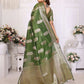 Aastha Fashion Mehndi Soft Organza Silk Weaving Saree