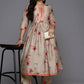 Ahalyaa Women's Traditional wear Kurta Set - Tan | Swadesiicart