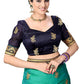 Sarvadarshi Fashion Women's Blue Barfi Silk Heavy lace Embroidery work Saree With blouse piece | Swadesiicart
