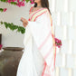 Beatitude White Cotton Tangail Saree