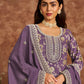 Anaita Purple Premium Dolla Jacquard Embroidered Stitched Salwar Suit