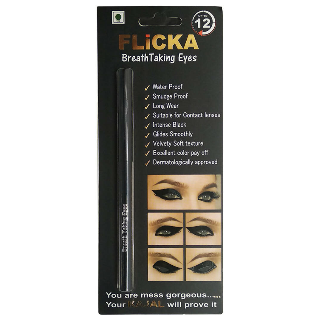 Flicka Breathtaking Eyes Kajal - Black - Swadesiicart