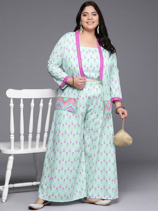 Ahalyaa Women's Traditional wear Co-ords - Blue - Swadesiicart