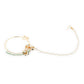 Gold-Polished White Green Kundan-Studded Pearl Beaded Nosepin - Ruby Raang | Swadesiicart
