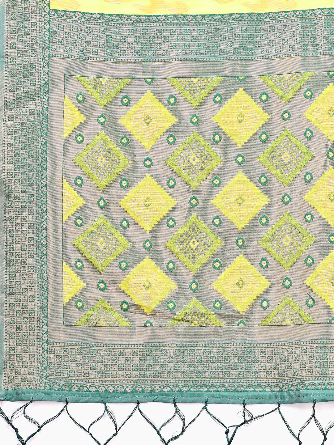 Shree Shyam Fashion Radiant Yellow Linen Cotton Patola Saree - Where Tradition Dances with Elegance