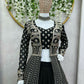 Jyoti Fashion Women's Black Faux Georgette Sequins with Thread Embroidered Designer Lehenga Choli with Shrug Set | Swadesiicart
