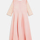 Ahalyaa Pink Crepe & Net Foil Print Kids Dress For Girls | Swadesiicart