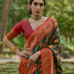 Vishnu Weaves Women's Bt-Green Pashmina Silk Thread Woven Saree with Blouse - Swadesiicart