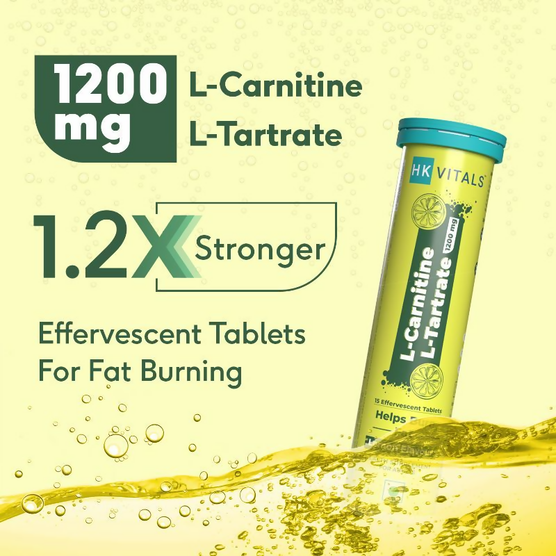 HK Vitals L-carnitine L-tartrate Effervescent Tablets (Lemon) | Swadesiicart