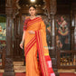 Very Much Indian Handloom Cotton Viscose Ilkal Saree Bright Mustard Yellow With Red Border | Swadesiicart