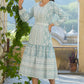 Juniper Women's Sky Blue Printed Flared Dress | Swadesiicart