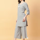 Joban Fashion Grey Cotton Khatha & Hand Work Co-ord Set - Swadesiicart