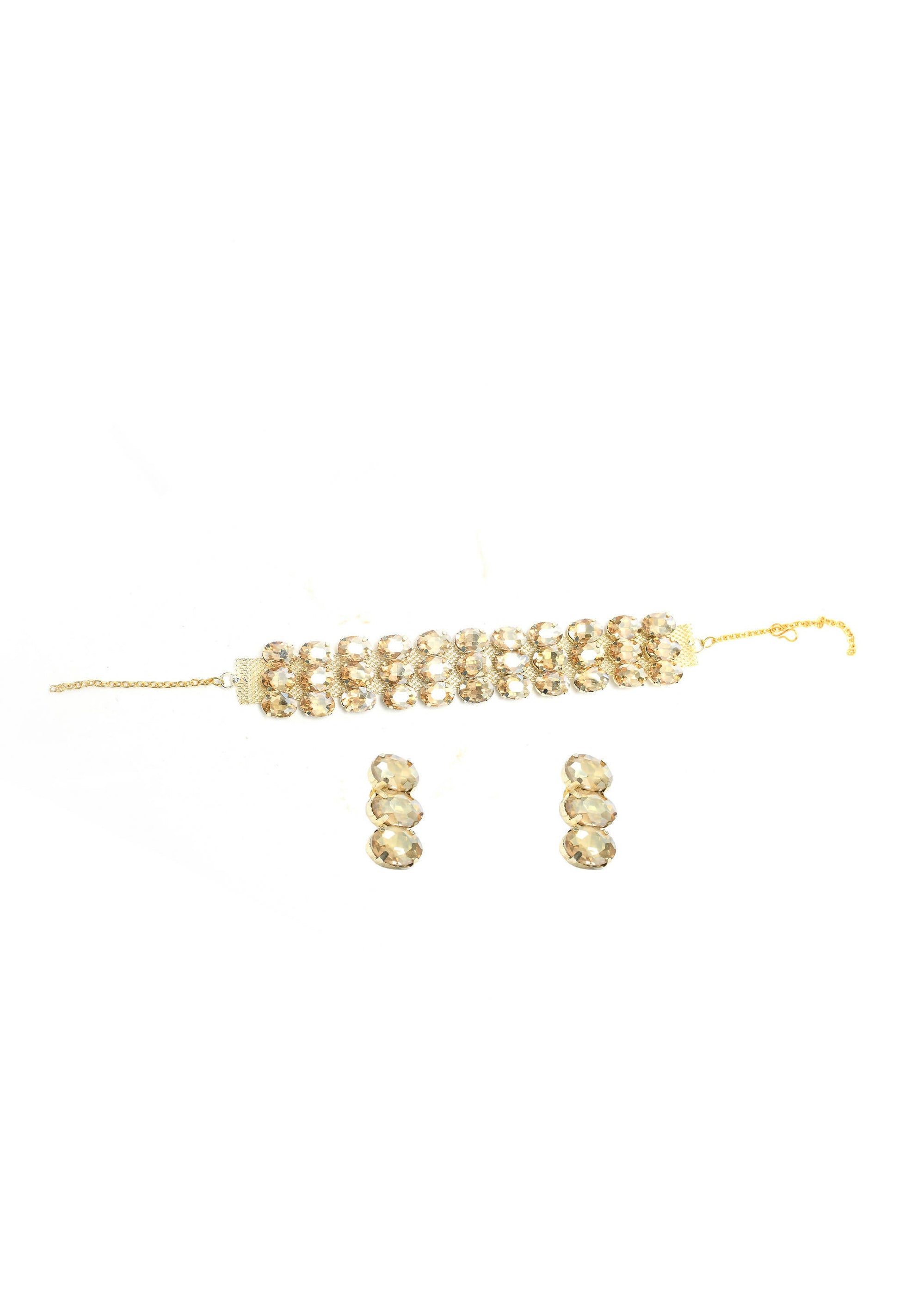 Mominos Fashion Johar Kamal Gold-Polished Finish Stone Choker For Women (Golden) | Swadesiicart