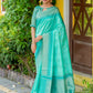 Vishnu Weaves Women's Sea Green South Silk Zari Woven Saree with Unstitched Blouse - Swadesiicart