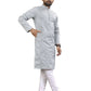 Anaita Grey Lucknowi Work Silk Straight Kurta