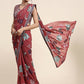 Peach Pure Georgette Sequence work Ready to wear Saree with stitched Blouse - Nirvana | Swadesiicart